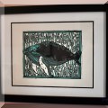 A13.  Humpback whale linocut. 